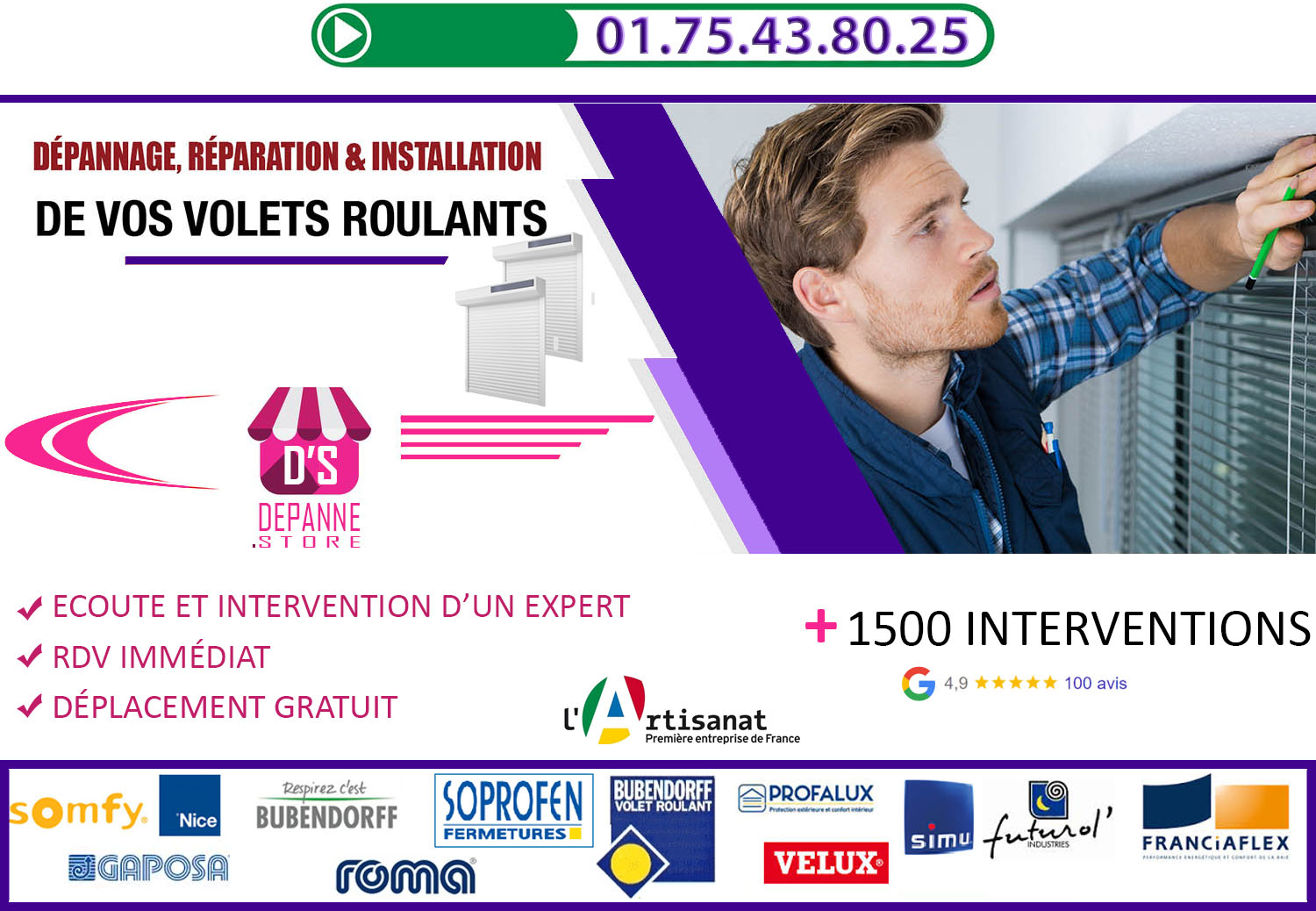 ☎️ Deblocage volet roulant Gournay sur Marne 93460